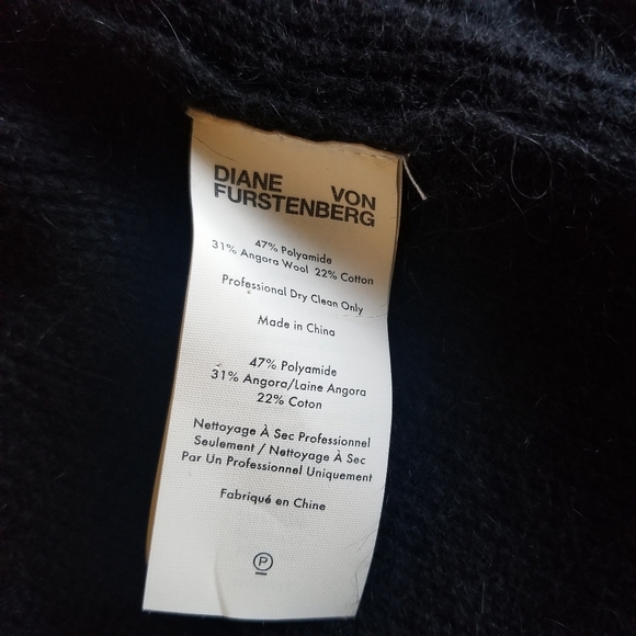 Diane von Fürstenberg, Cardigan Knit Coat, Black, Size Large, NWOT - Picture 11 of 11
